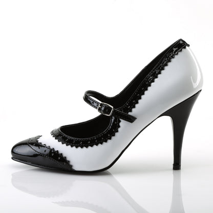 Pleaser Bombas para mujer VANITY-442 BLK-WHT PAT