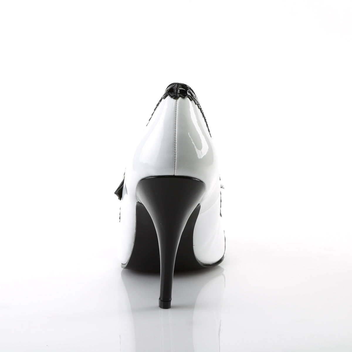 Pleaser Bombas para mujer VANITY-442 BLK-WHT PAT