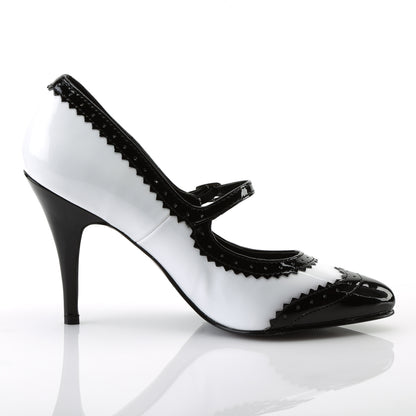 Pleaser Bombas para mujer VANITY-442 BLK-WHT PAT