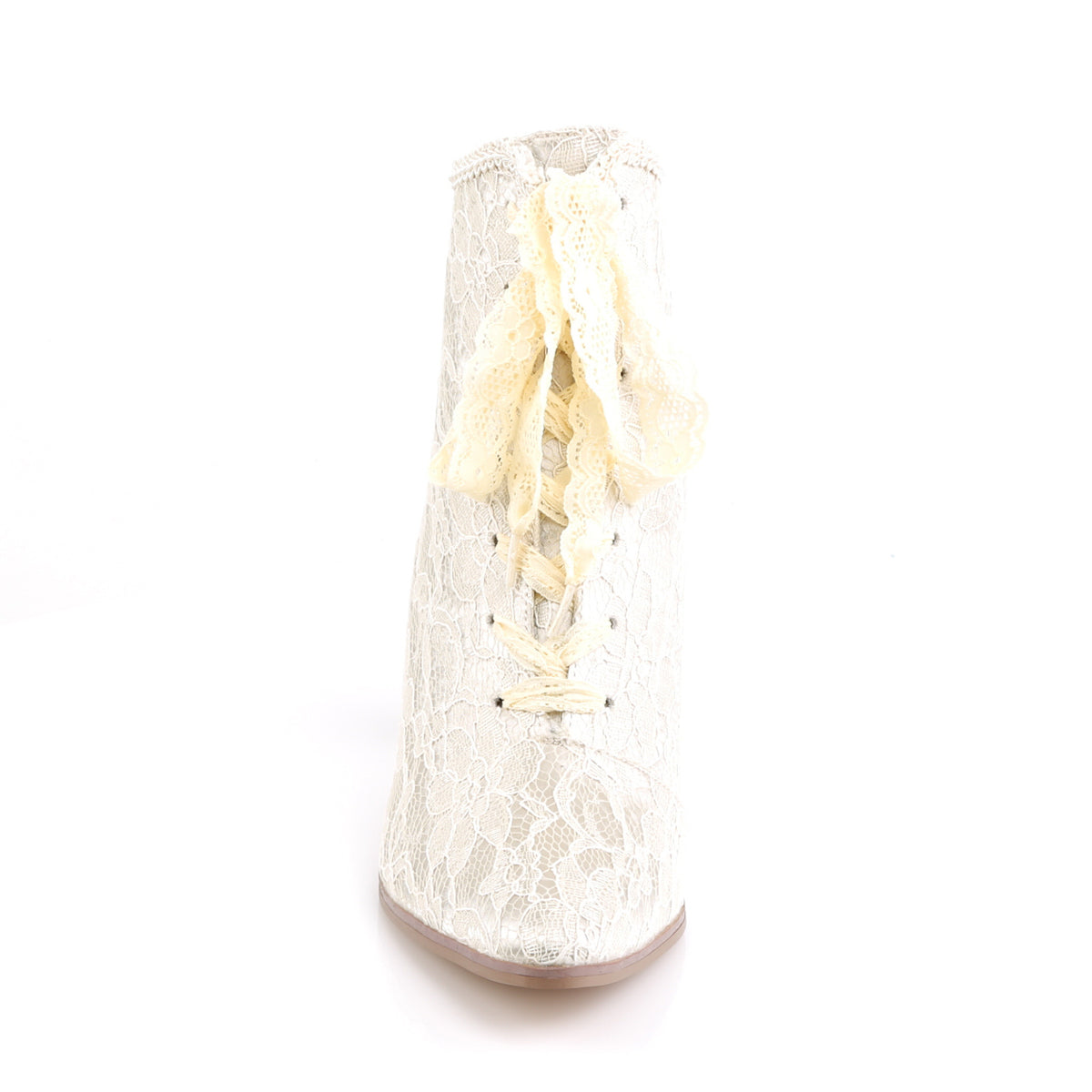 Fabulicious Botas de tobillo para mujer VICTORIAN-30 Champaign Satin-Lace