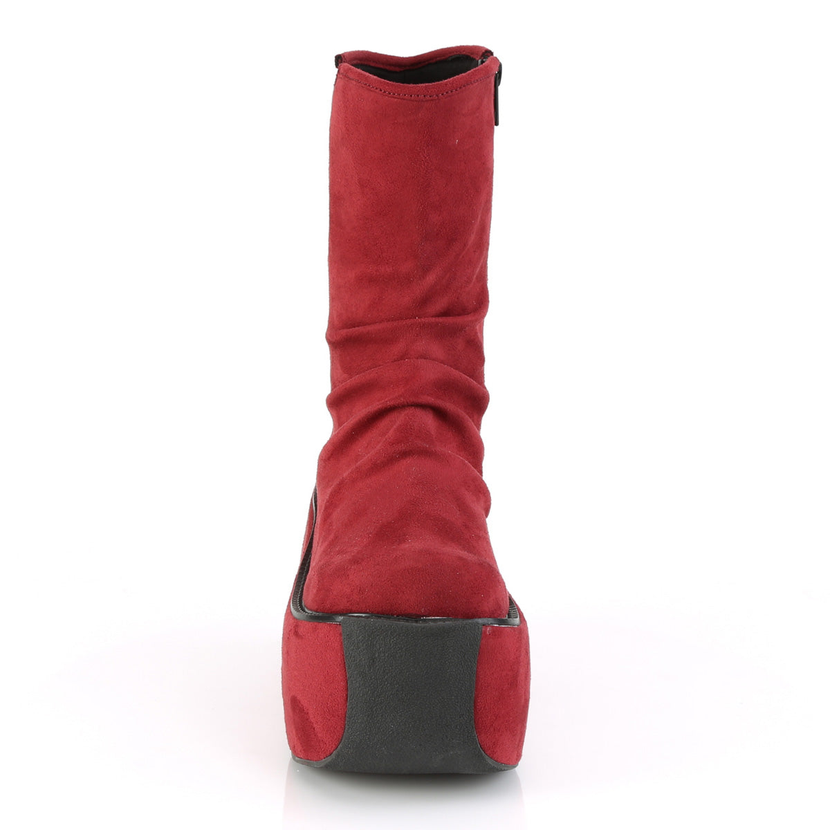 DemoniaCult Botas de tobillo para mujeres VIOLET-100 ante burdeos falsos