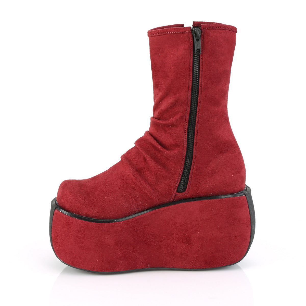 DemoniaCult Botas de tobillo para mujeres VIOLET-100 ante burdeos falsos