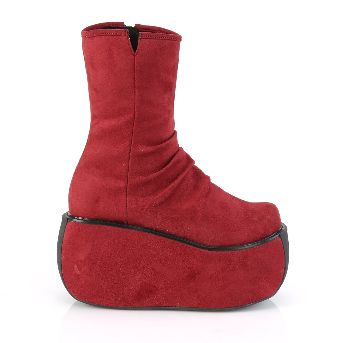 DemoniaCult Botas de tobillo para mujeres VIOLET-100 ante burdeos falsos