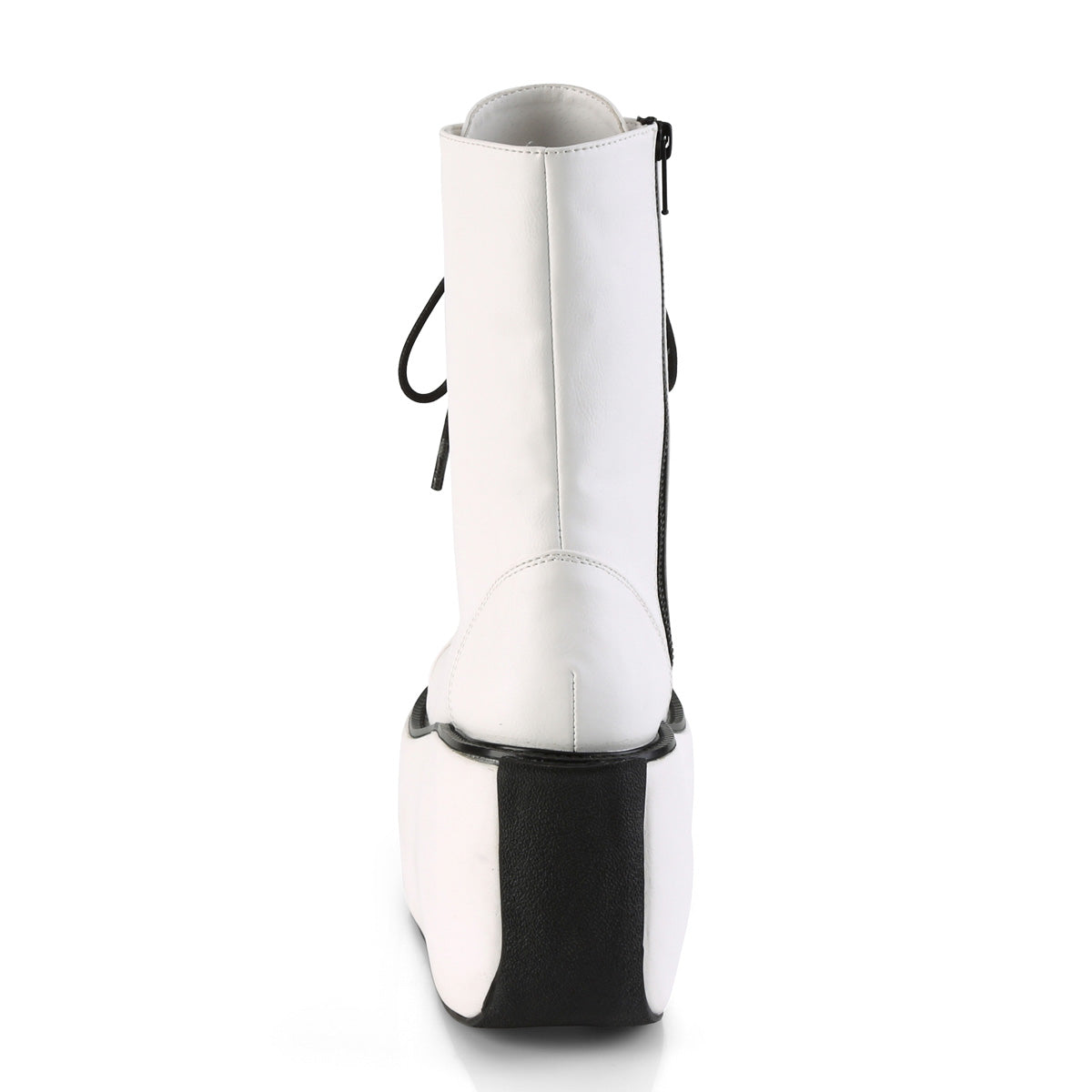 DemoniaCult Botas de tobillo para mujeres VIOLET-120 WHT cuero vegano