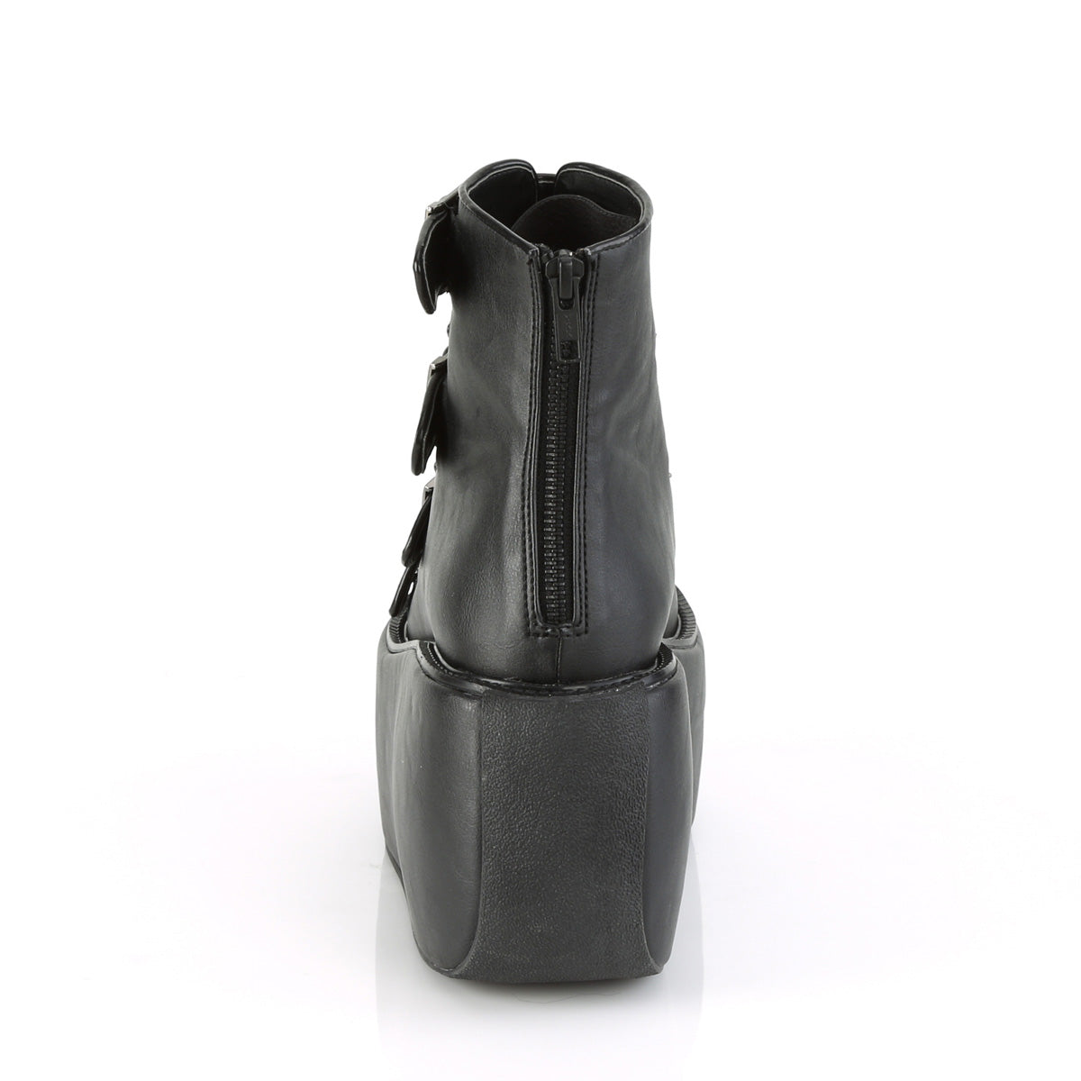 DemoniaCult Botas de tobillo para mujeres VIOLET-150 BLK Holograma de cuero vegano