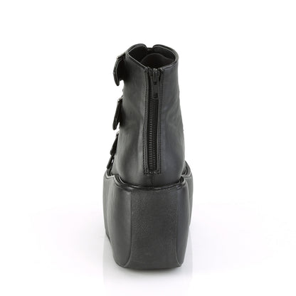 DemoniaCult Botas de tobillo para mujeres VIOLET-150 BLK Holograma de cuero vegano