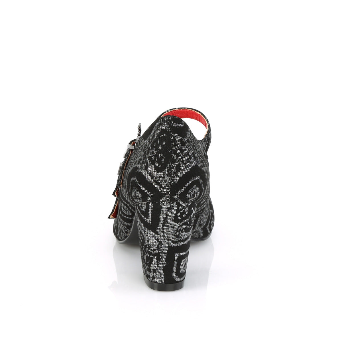 DemoniaCult Bombas de mujer VIVIKA-38 BLK Silver Faux Nubuck Leather