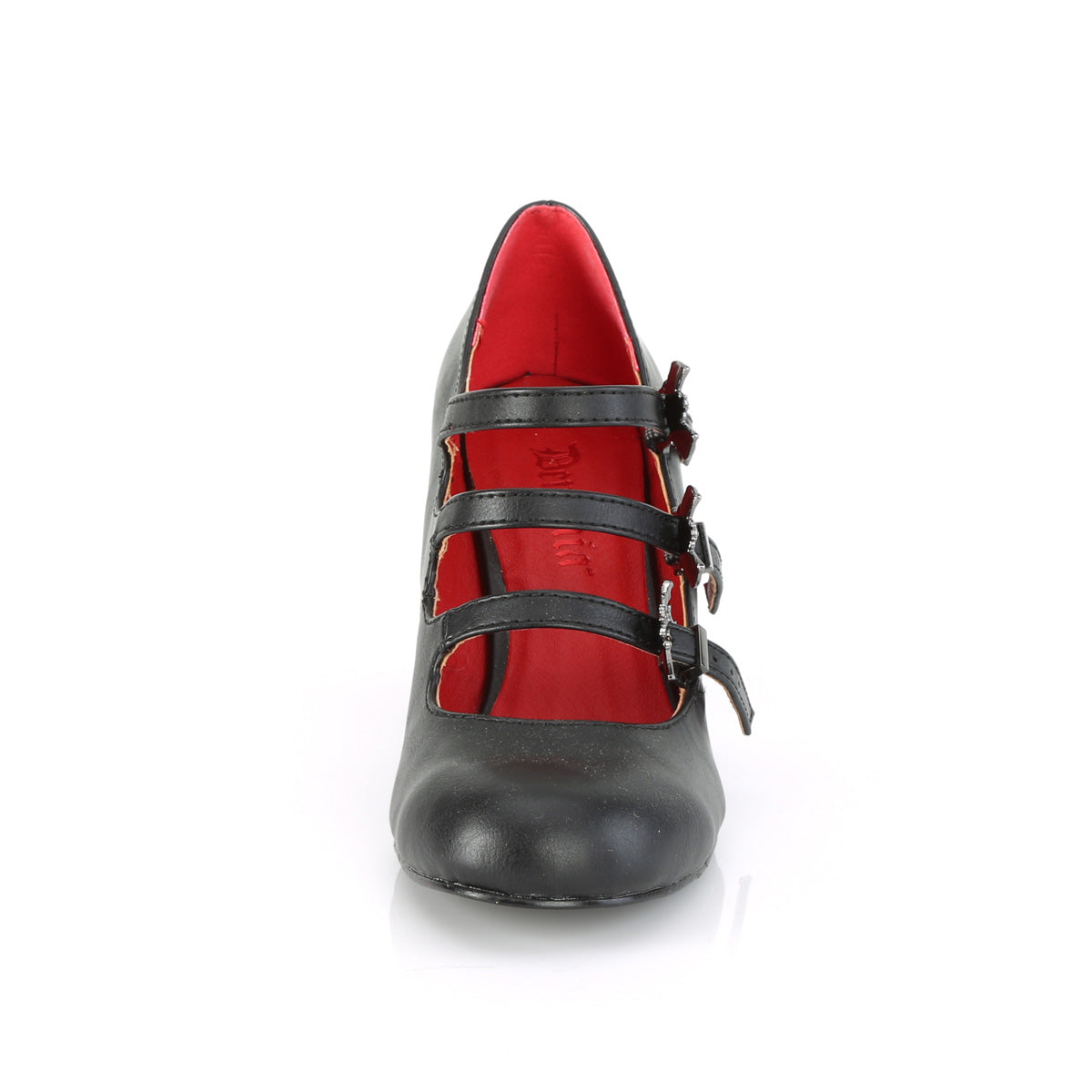 DemoniaCult Bombas de mujer VIVIKA-38 BLK de cuero vegano
