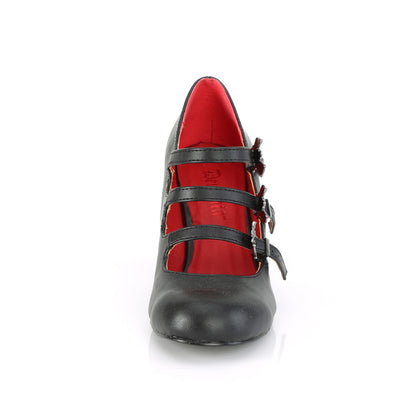 DemoniaCult Bombas de mujer VIVIKA-38 BLK de cuero vegano