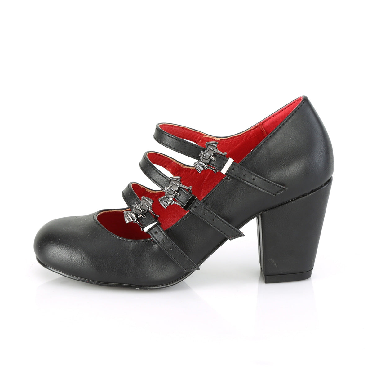 DemoniaCult Bombas de mujer VIVIKA-38 BLK de cuero vegano