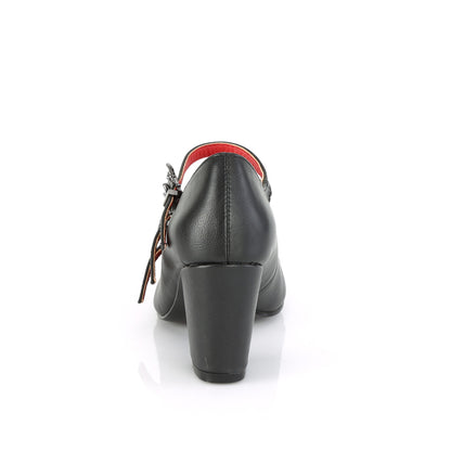 DemoniaCult Bombas de mujer VIVIKA-38 BLK de cuero vegano