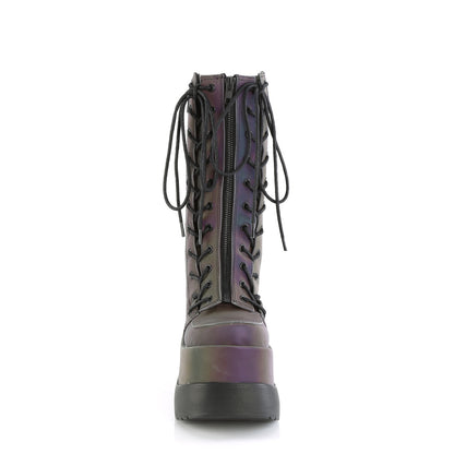DemoniaCult  Botas VOID-118 verde múltiple reflectante
