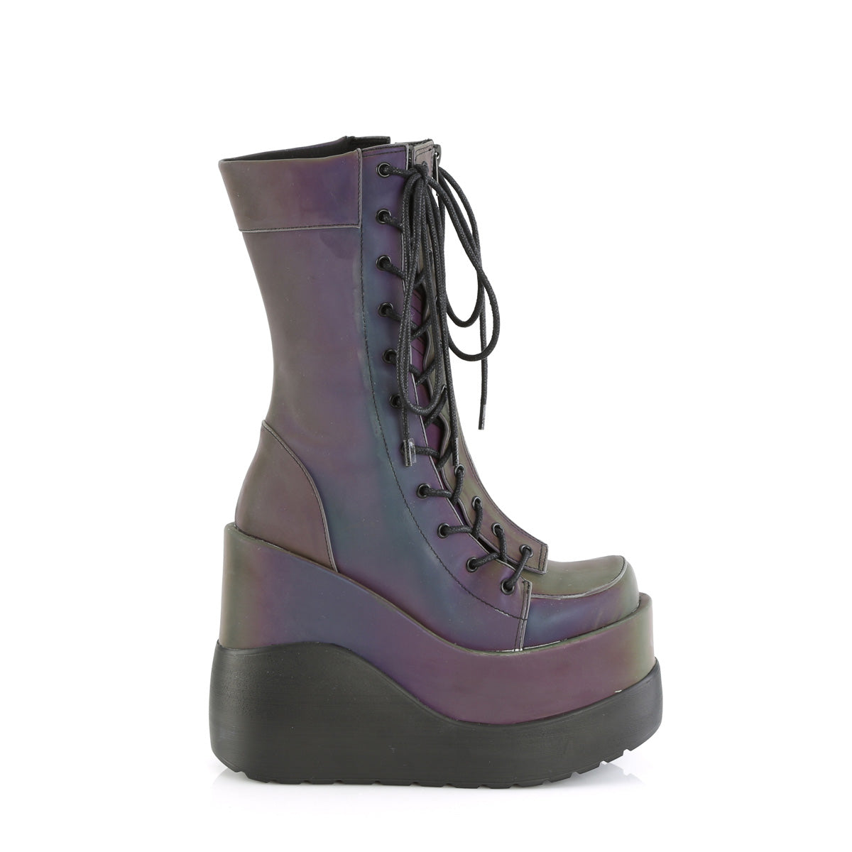 DemoniaCult  Botas VOID-118 verde múltiple reflectante