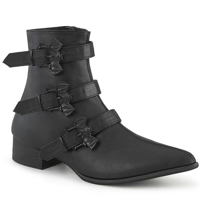 DemoniaCult Botas para hombre WARLOCK-50-B BLK de cuero vegano