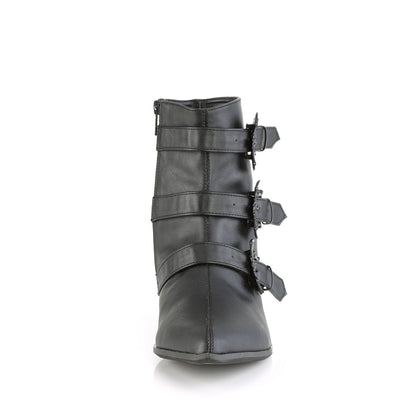 DemoniaCult Botas para hombre WARLOCK-50-B BLK de cuero vegano