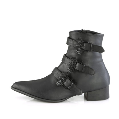DemoniaCult Botas para hombre WARLOCK-50-B BLK de cuero vegano