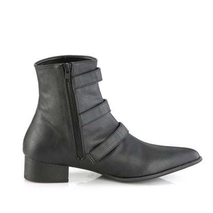 DemoniaCult Botas para hombre WARLOCK-50-B BLK de cuero vegano