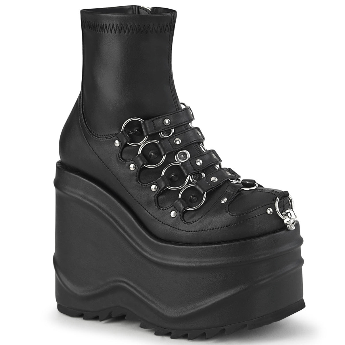 DemoniaCult  Botines WAVE-110 BLK STRING VEGAN LOOO