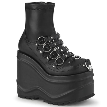 DemoniaCult  Botines WAVE-110 BLK STRING VEGAN LOOO