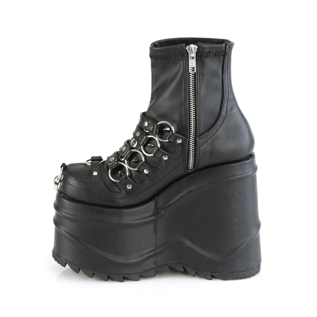 DemoniaCult  Botines WAVE-110 BLK STRING VEGAN LOOO