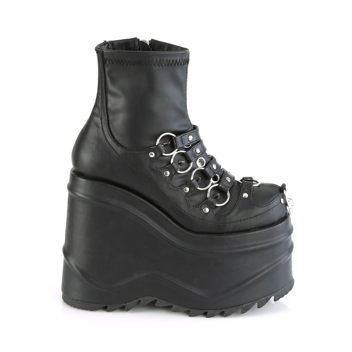 DemoniaCult  Botines WAVE-110 BLK STRING VEGAN LOOO