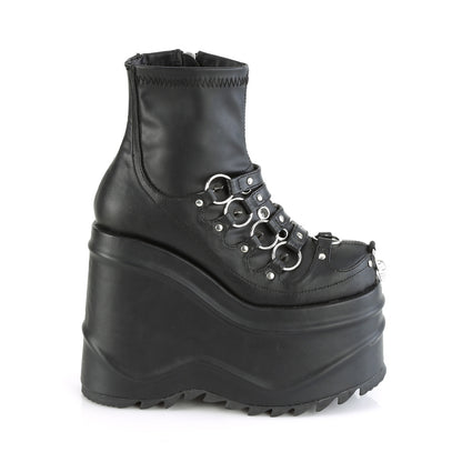 DemoniaCult  Botines WAVE-110 BLK STRING VEGAN LOOO