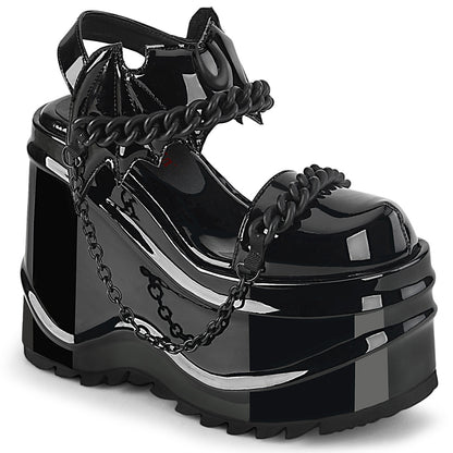 DemoniaCult Womens Sandals WAVE-20 Blk Pat