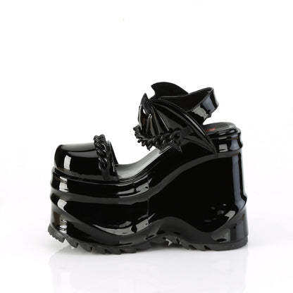 DemoniaCult Womens Sandals WAVE-20 Blk Pat