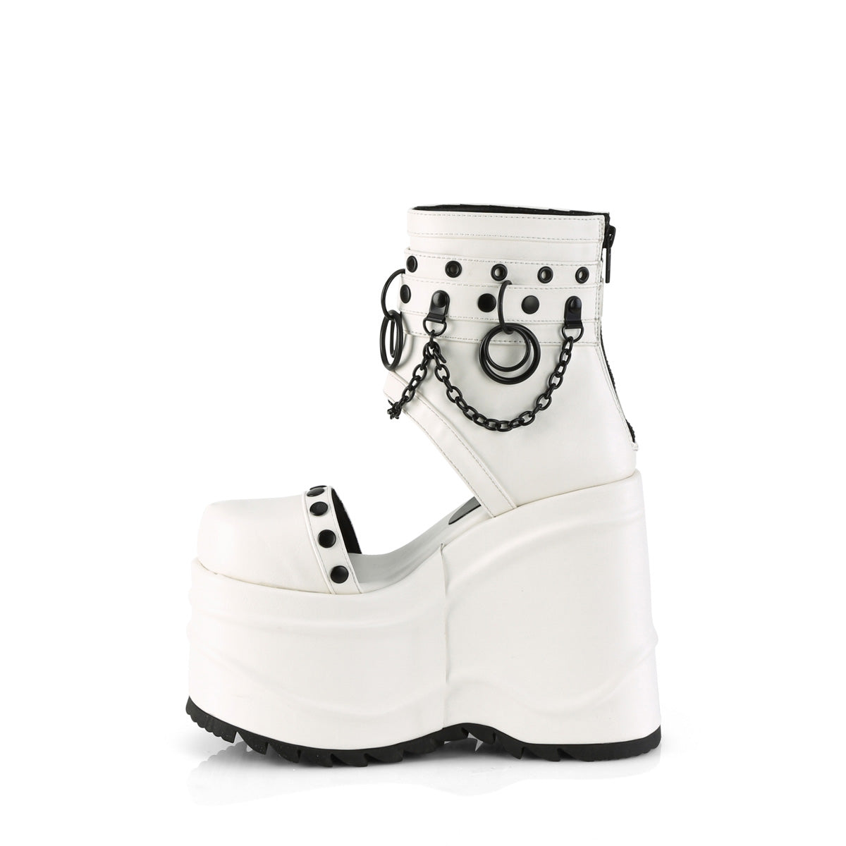 DemoniaCult  Sandalias WAVE-22 Wht Leather Vegan