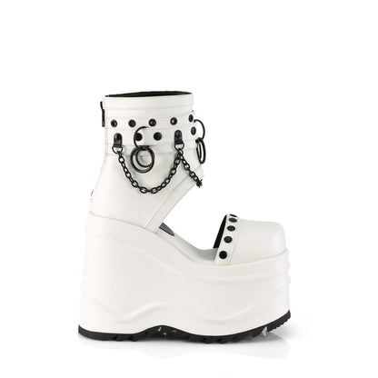 DemoniaCult  Sandalias WAVE-22 Wht Leather Vegan