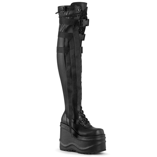 DemoniaCult Botas de mujer WAVE-315 BLK STRING VEGHO VEGAN