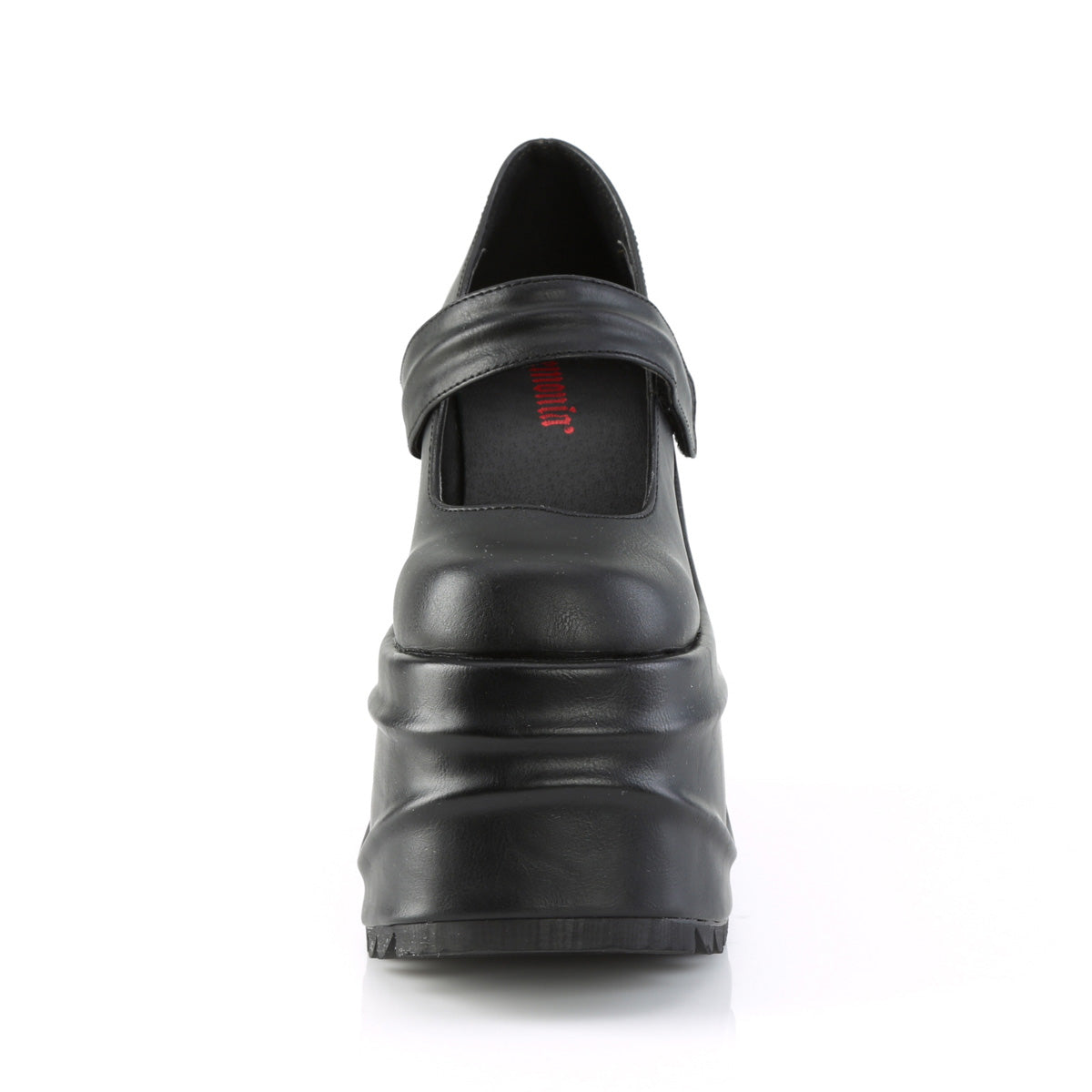 DemoniaCult Womens Pumps WAVE-32 Blk Vegan Leather