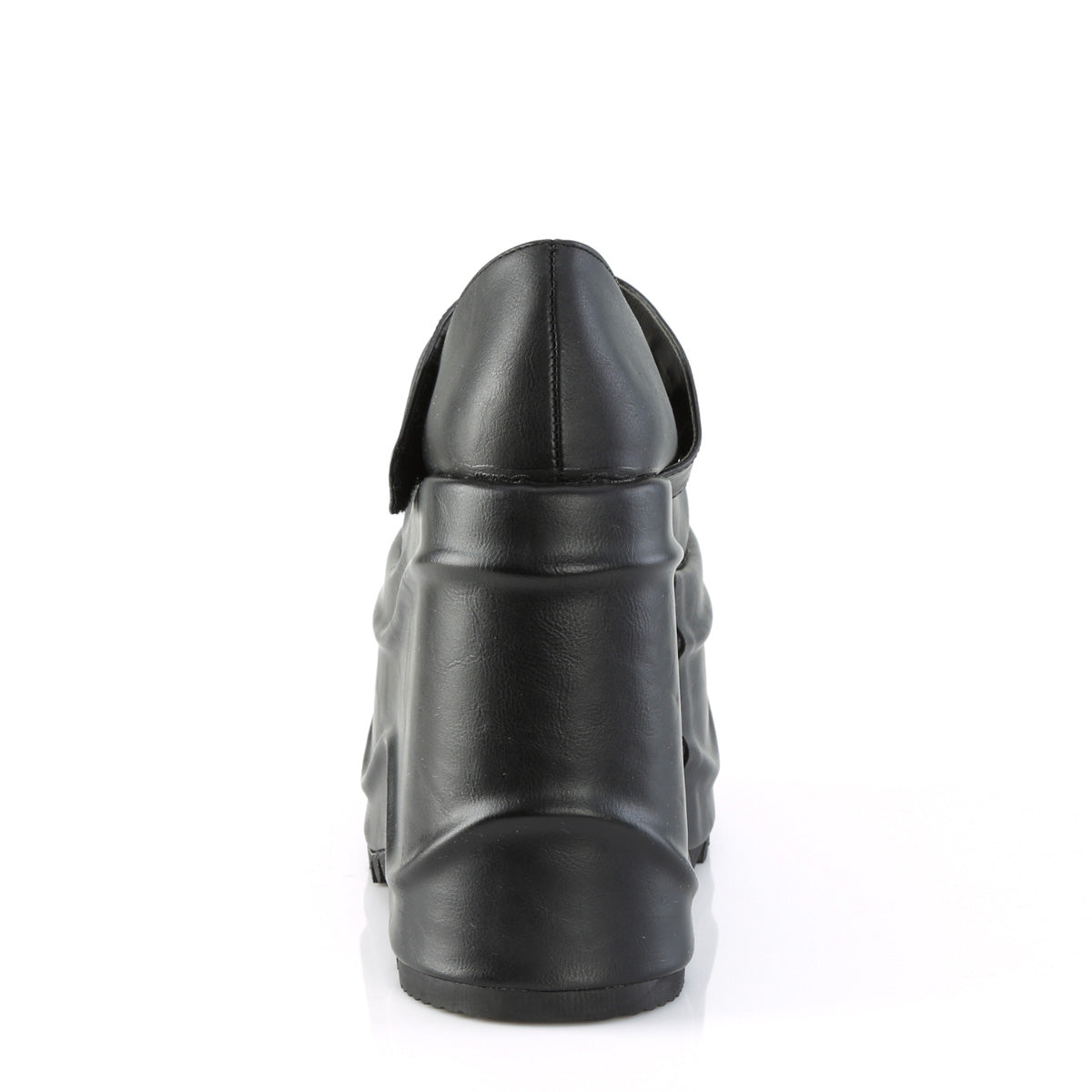 DemoniaCult Bombas de mujer WAVE-32 BLK de cuero vegano
