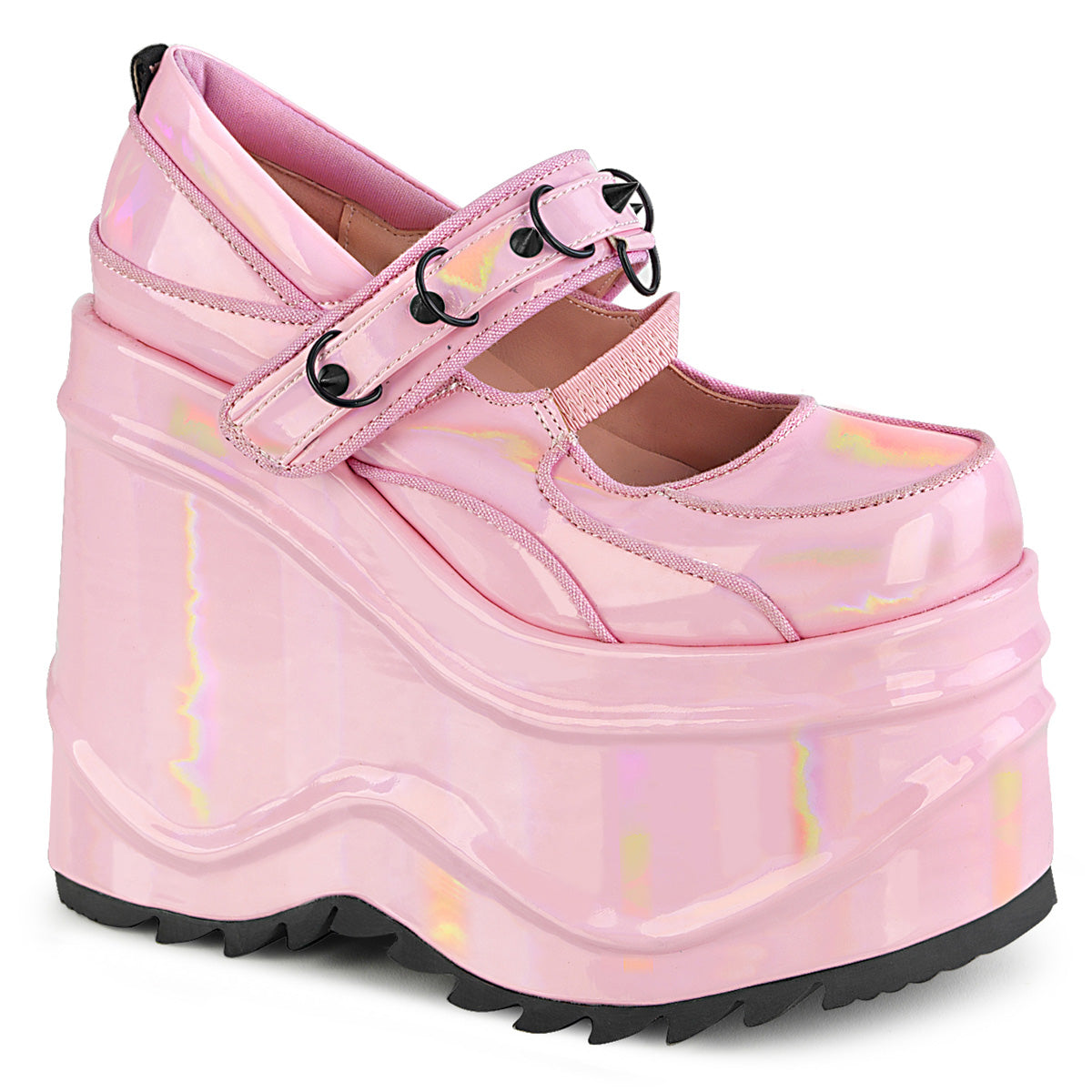 DemoniaCult Bombas de mujer WAVE-48 B. holograma rosa Pat