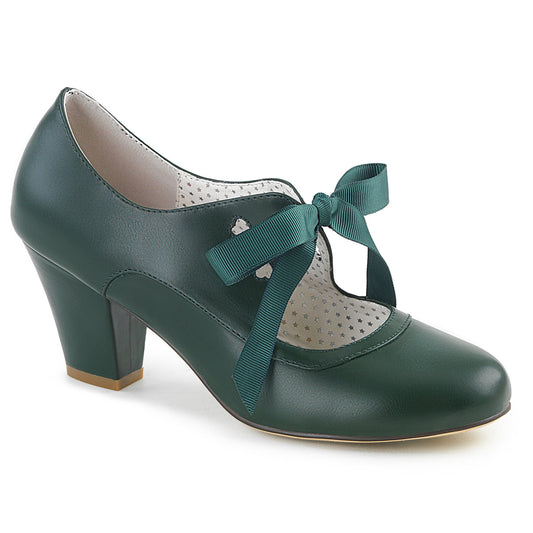 Pin Up Couture Bombas para mujer WIGGLE-32 piel sintética verde oscuro