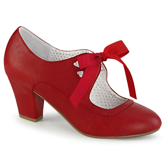 Pin Up Couture Bombas para mujer WIGGLE-32 cuero de imitación roja