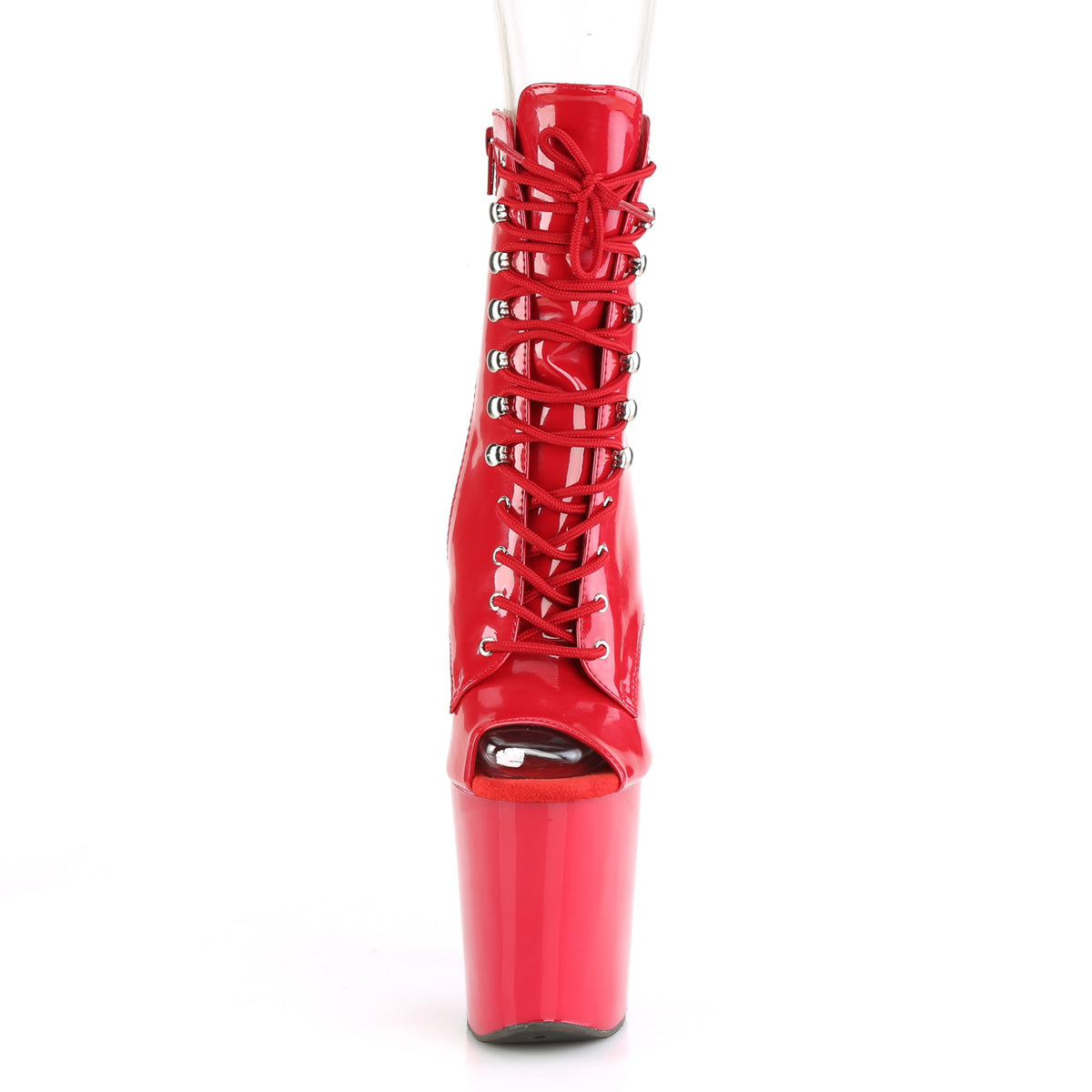 Pleaser Botas de tobillo para mujer XTREME-1021 Patente roja / rojo