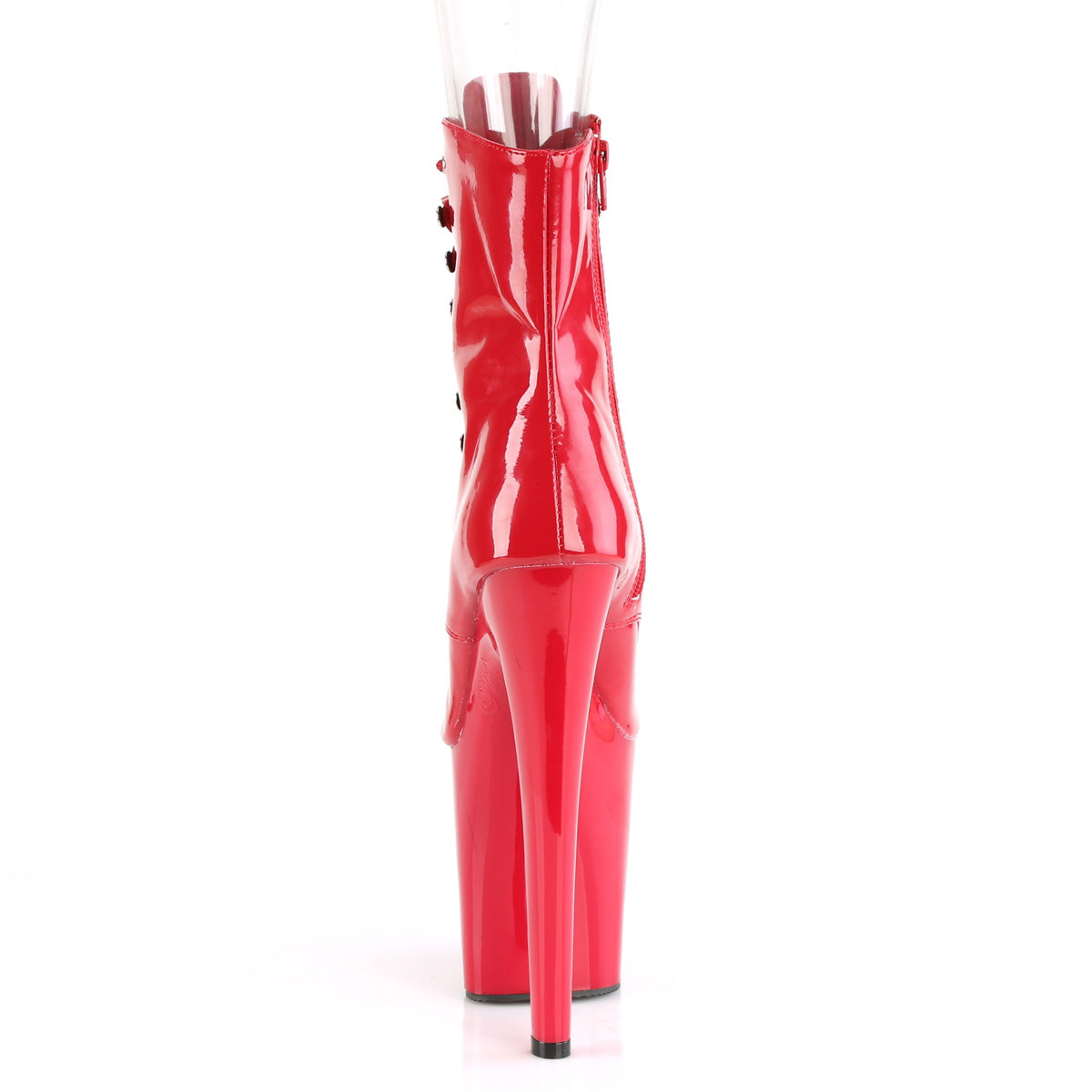 Pleaser Botas de tobillo para mujer XTREME-1021 Patente roja / rojo
