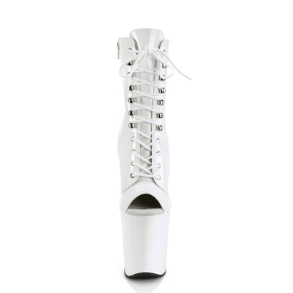 Pleaser Botas de tobillo para mujer XTREME-1021 WHT PAT / WHT