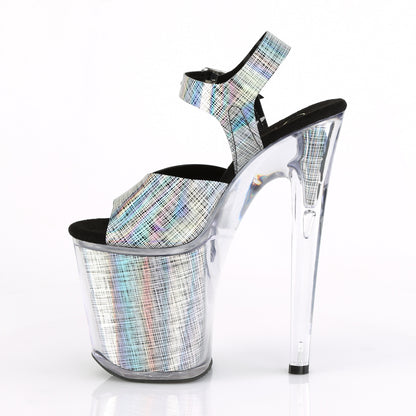 Pleaser Sandalias para mujer XTREME-808N-CRHM BLK HOLOGRAMA TPU / BLK Holograma