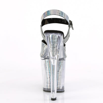 Pleaser Sandalias para mujer XTREME-808N-CRHM BLK HOLOGRAMA TPU / BLK Holograma