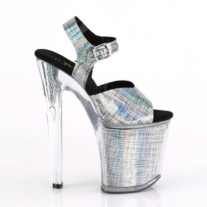 Pleaser Sandalias para mujer XTREME-808N-CRHM BLK HOLOGRAMA TPU / BLK Holograma