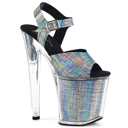 Pleaser Sandalias para mujer XTREME-808N-CRHM BLK HOLOGRAMA TPU / BLK Holograma