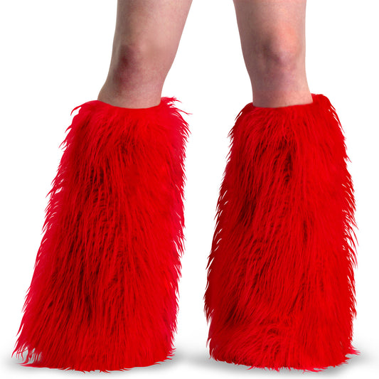 DemoniaCult Women's Clothing YETI-08 Red Faux Fur