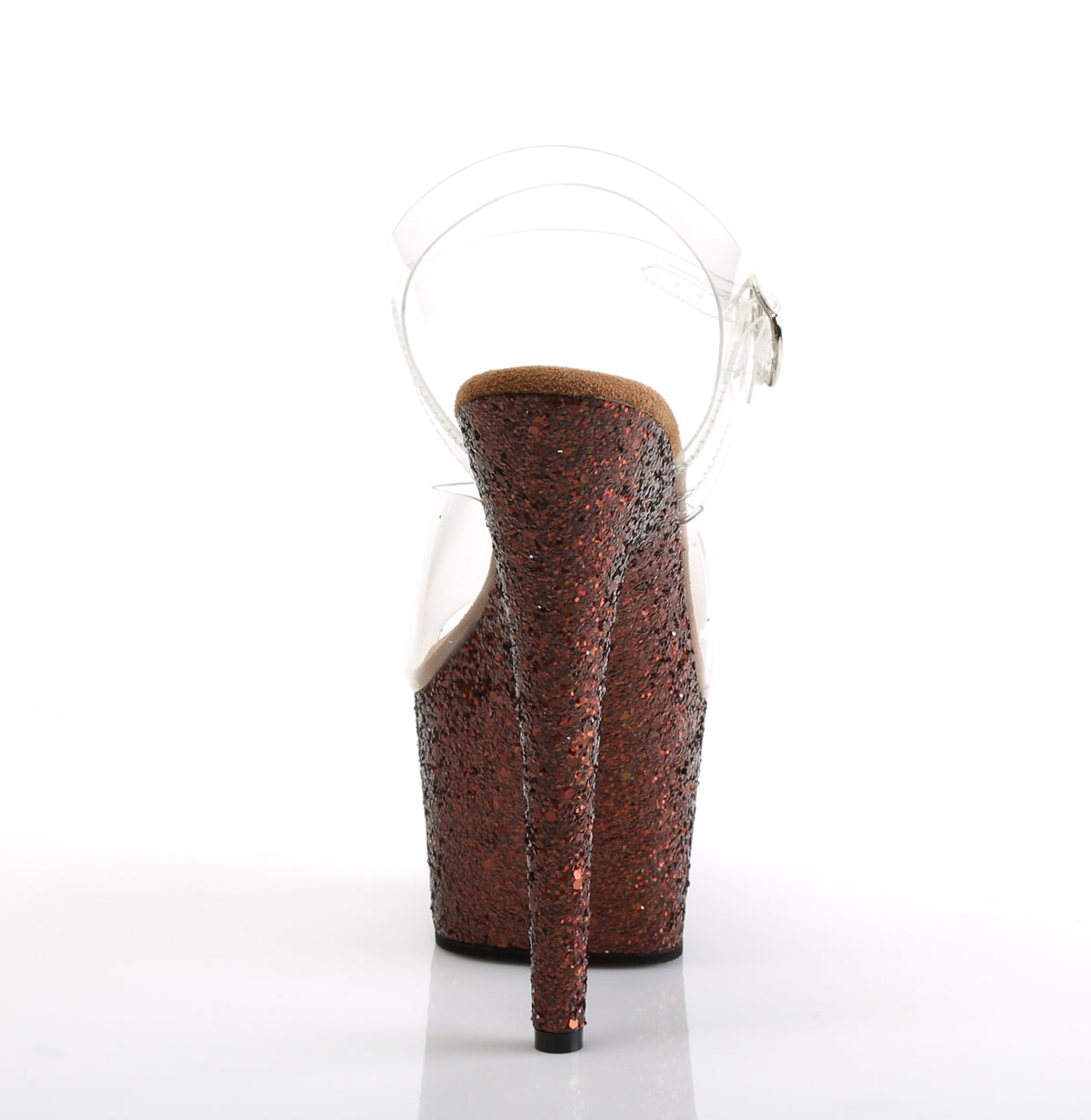 Pleaser Sandalias para mujer ADORE-708lg clr / cobre múltiples brillo