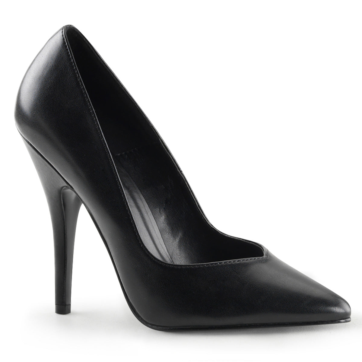 Pleaser SEDUCE-420v Blk Faux Cuero